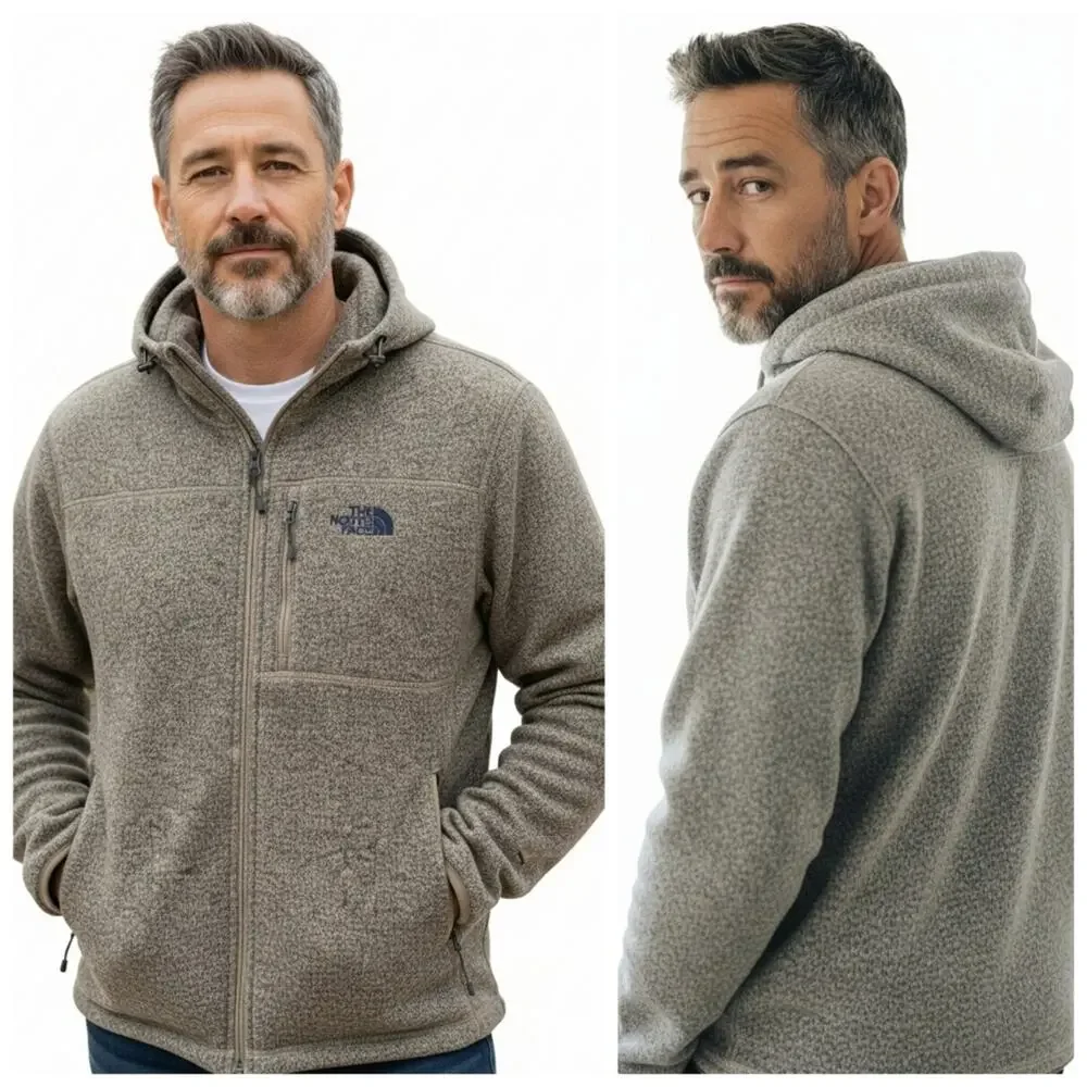 The North Face Men’s Hooded Sweater-Knit Fleece Jacket NF00CL3 Size XL  F316